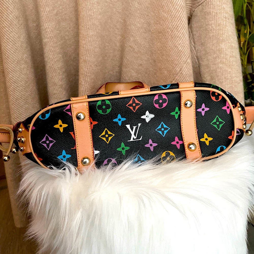 Louis Vuitton Theda Leather Black Monogram Multi Color Hand Bag (Vintage) - Picture 5 of 16
